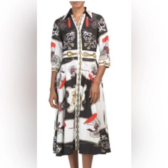 Dalia MacPhee button down shirt midi dress size L - Picture 3 of 12